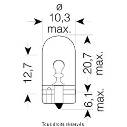 Osram - Ampoule Témoin sans Culot - 12V 5W W2.1x9.6d