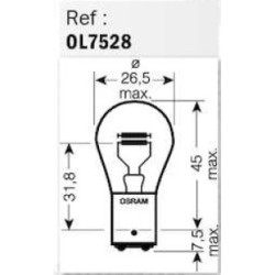 Osram - Ampoule Stop 2 Fils - 12V 21/5W Bay15d