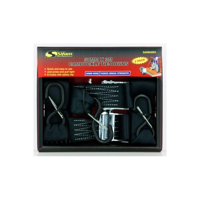 Cambuckle tie-downs 50 mm x 3 m Resistance 750 kg