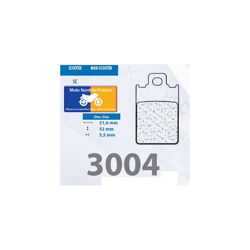 Jeu de plaquettes type 3004 SC