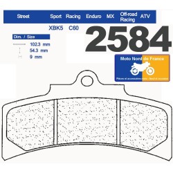 Plaquettes de frein type 2584 XBK5 pour étrier spécial PVM 6 pistons