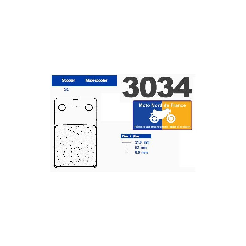 Set of pads type 3034 SC