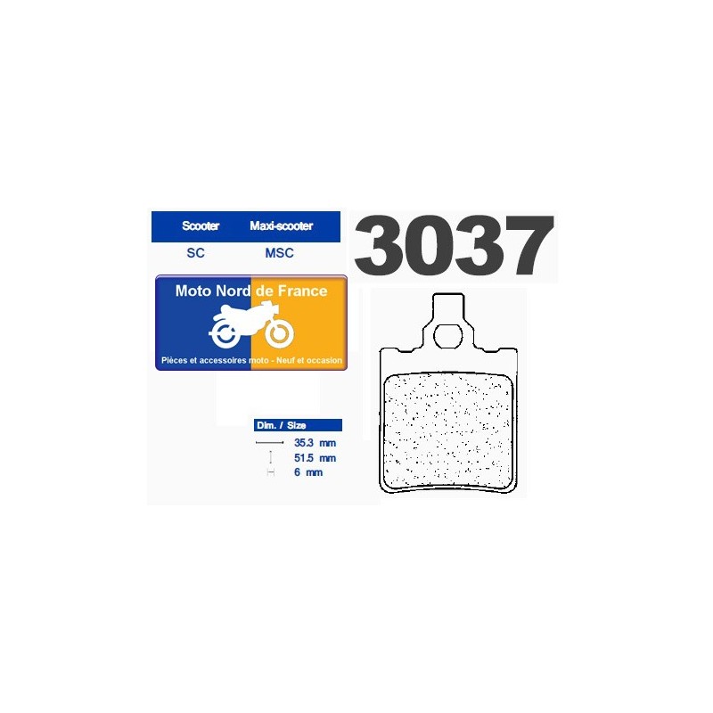 Jeu de plaquettes type 3037 SC Jeu de plaquettes type 3037 SC