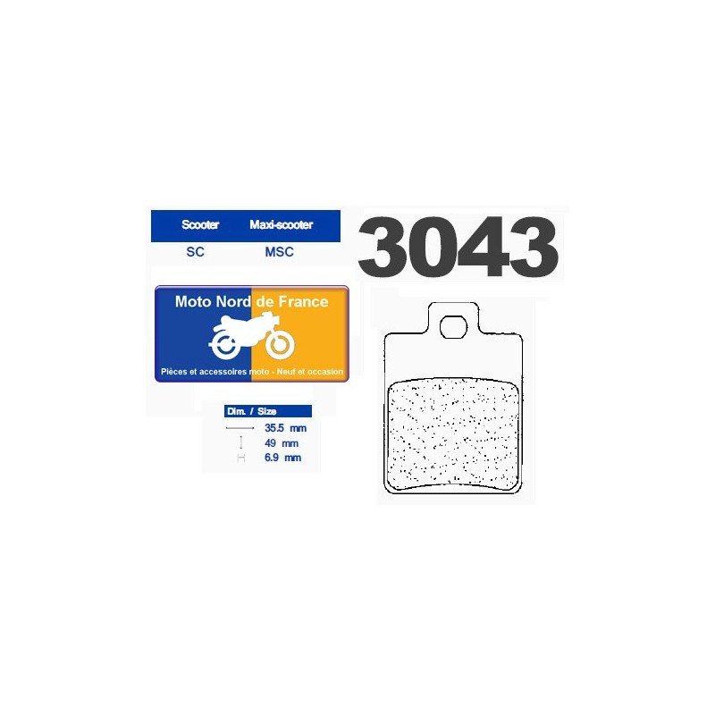 Jeu de plaquettes type 3043 SC