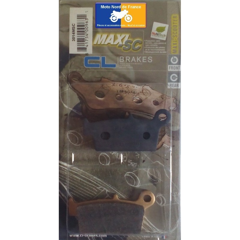 Jeu de plaquettes avant pour Kymco 125 / 250 Super 9 2000+ Jeu de plaquettes avant pour Kymco 125 / 250 Super 9 2000+