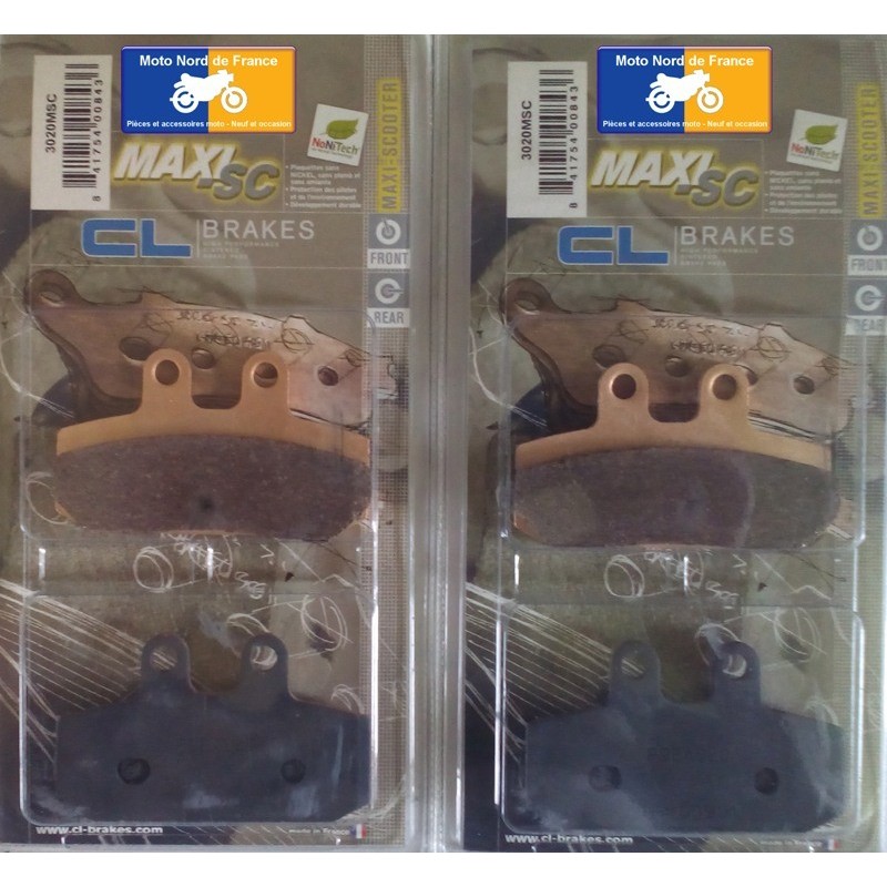 2 Sets of front pads for Malaguti Spidermax 500 RS 2009+