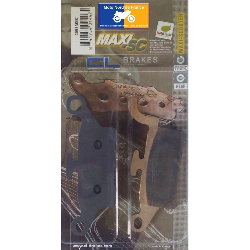 Jeu de plaquettes avant pour Yamaha BW'S 125 2010+ Jeu de plaquettes avant pour Yamaha BW'S 125 2010+