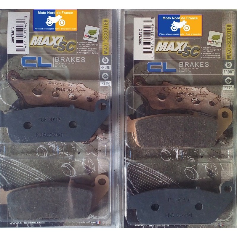2 Jeux de plaquettes avant pour Yamaha YP 400 X-Max /ABS 2013-2019