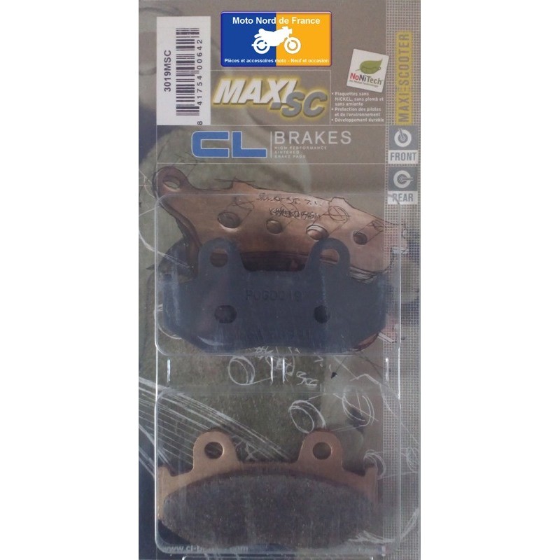 Jeu de plaquettes avant pour Honda CN 250 Spazio 1988-1989 Jeu de plaquettes avant pour Honda CN 250 Spazio 1988-1989