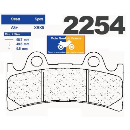 2 Sets of front brake pads for Yamaha YZF 750 R / SP 1993-1997