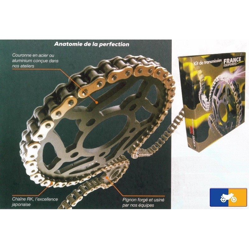 Kit de transmission Yamaha 85 YZ grandes roues 2002 alu Kit de transmission Yamaha 85 YZ grandes roues 2002 alu