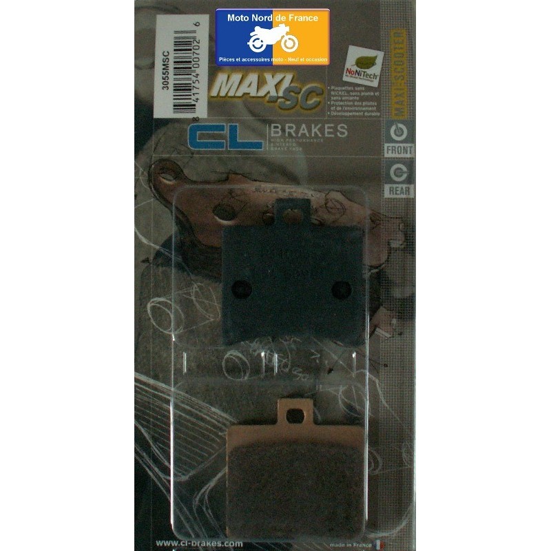 Jeu de plaquettes arrière pour Aprilia 400 Scarabeo ie 2007+ Jeu de plaquettes arrière pour Aprilia 400 Scarabeo ie 2007+