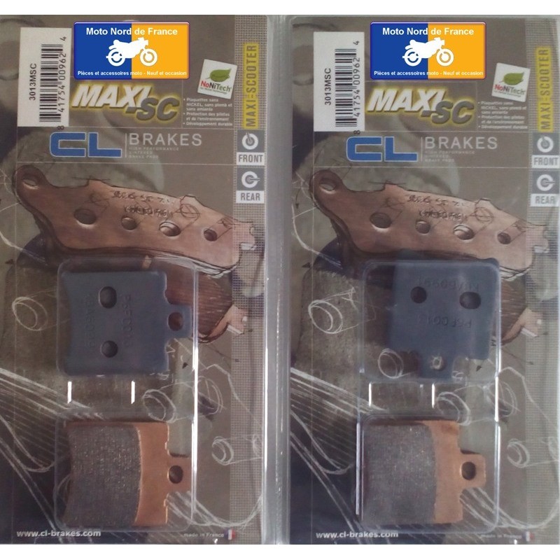 2 Jeux de plaquettes avant pour Quadro 3D 350 S 2011-2015 2 Jeux de plaquettes avant pour Quadro 3D 350 S 2011-2015