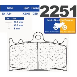 2 Sets of front pads for Suzuki GSF 1250 Bandit N/S /ABS 2007-2010