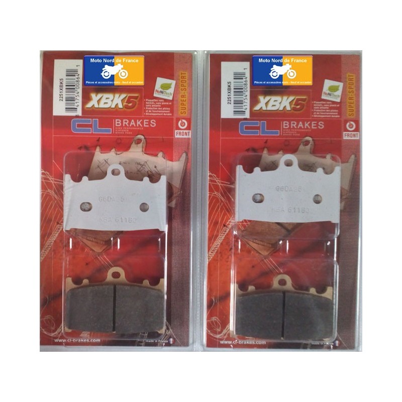 2 Jeux de plaquettes avant pour Kawasaki 1200 ZZR 2002-2005 2 Jeux de plaquettes avant pour Kawasaki 1200 ZZR 2002-2005