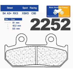 2 Sets of front pads for Honda VFR 400 R NC21 1986-1988