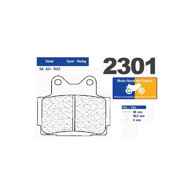 Jeu de plaquettes type 2301 RX3 Jeu de plaquettes type 2301 RX3