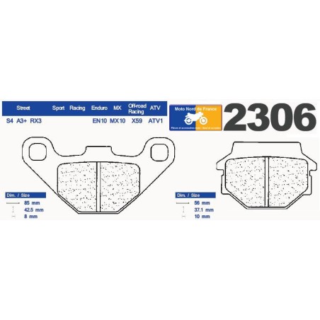 Set of pads type 2306 RX3