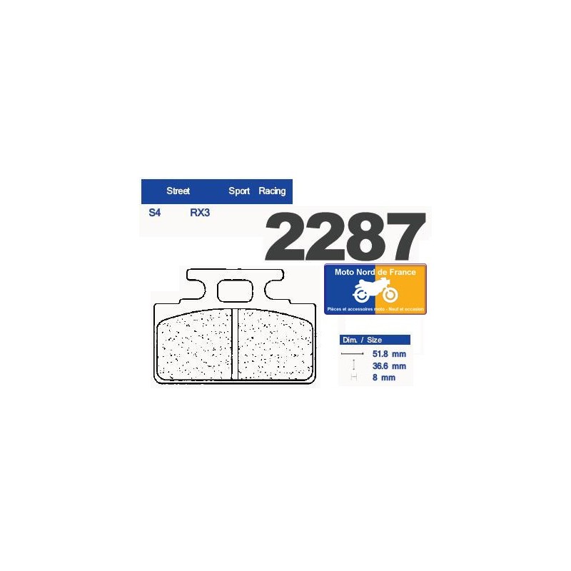 Jeu de plaquettes type 2287 S4