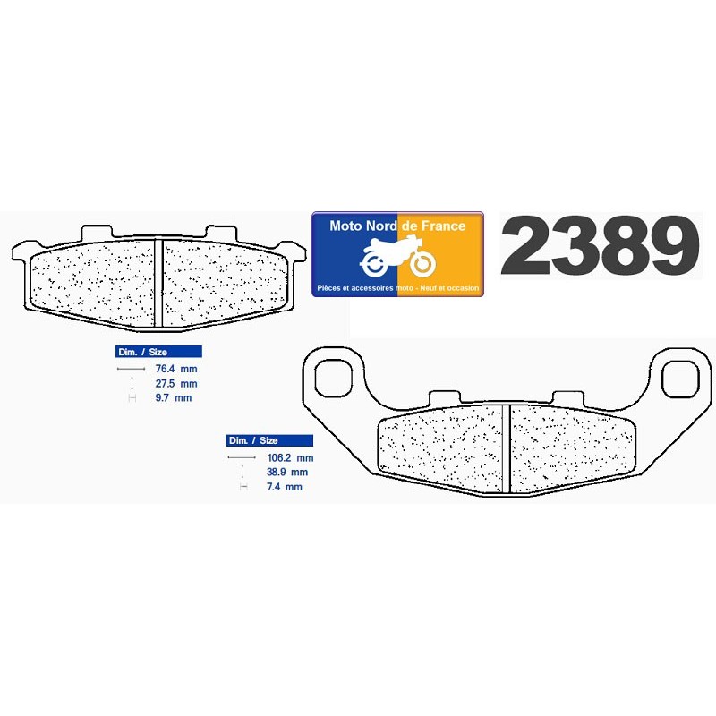 Jeu de plaquettes type 2389 RX3 Jeu de plaquettes type 2389 RX3