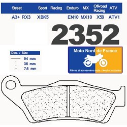 Set of rear pads for BMW R 1200 Nine T 2014-2019
