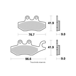 Set of rear pads Kyoto for Piaggio 300 Beverly ie /ABS 2010-2019