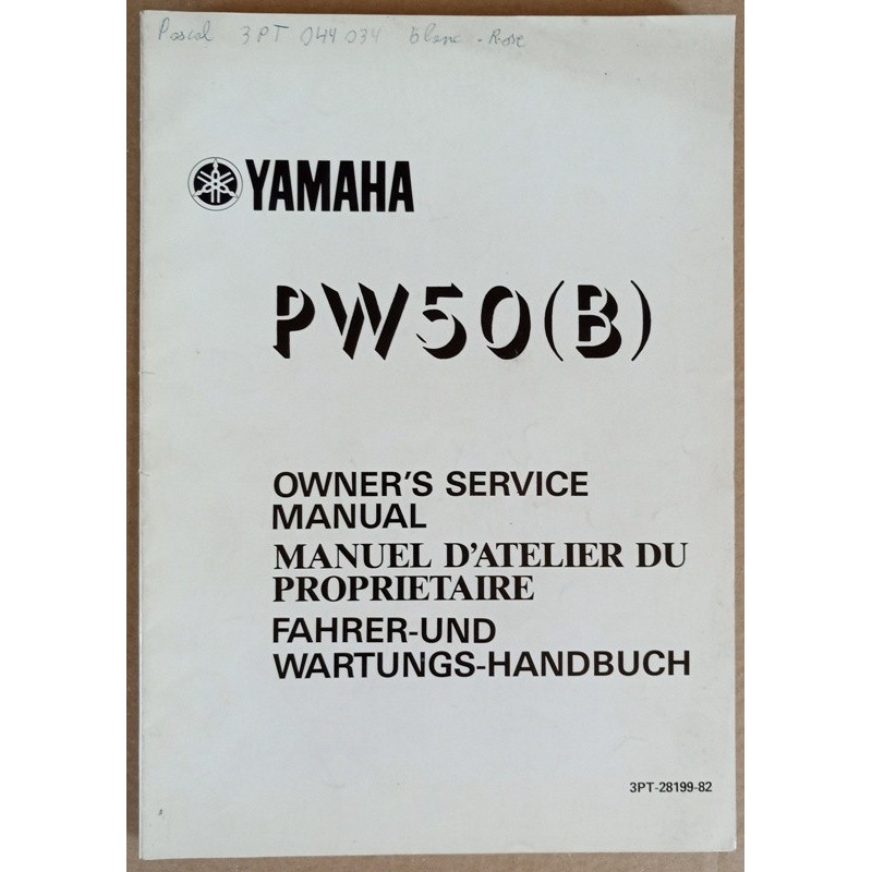 Manuel atelier Yamaha PW50 (B) 1990 - ref.00152