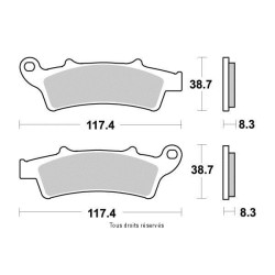 Jeu de plaquettes avant Kyoto pour Piaggio 350 Beverly Sport Touring 2012-2019