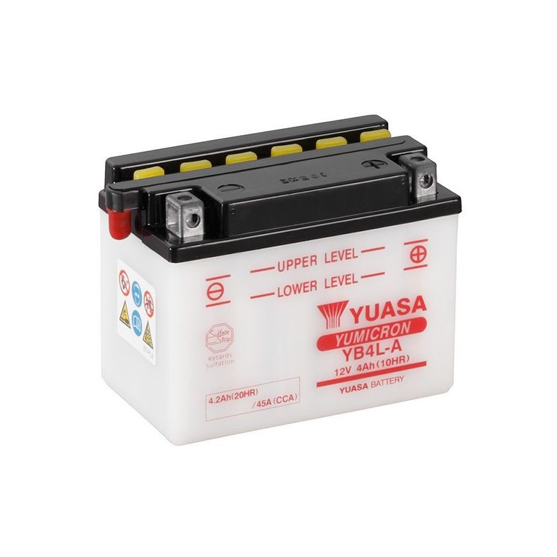 Batterie YUASA type YB4L-A (livrée sans acide) Batterie YUASA type YB4L-A (livrée sans acide)