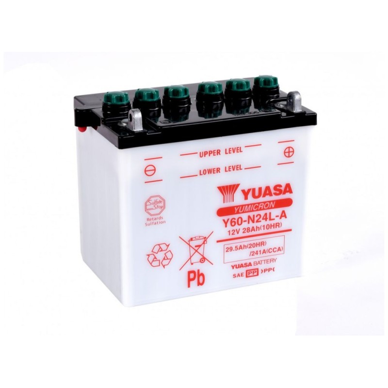 Batterie YUASA type Y60-N24AL-B (livrée sans acide) Batterie YUASA type Y60-N24AL-B (livrée sans acide)