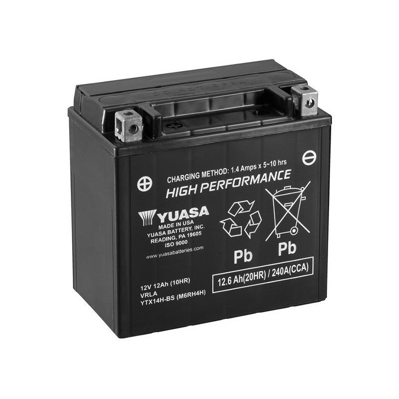 Batterie YUASA type YTX14H-BS AGM (avec acide)