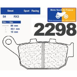 Jeu de plaquettes de frein arrière pour Triumph 675 Daytona 2006-2012