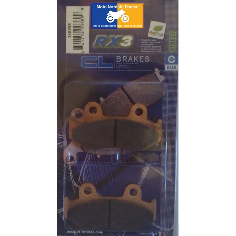 Set of rear brake pads CL for Honda 250 FTR 1986 Set of rear brake pads CL for Honda 250 FTR 1986
