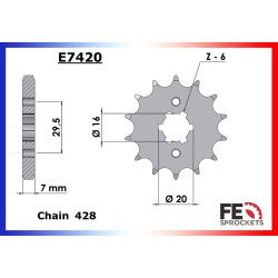 Kit de transmission F.E. - Yamaha 125 YBR Custom 2008-2016
