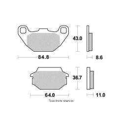 Plaquettes de frein avant Kyoto pour Sym 125 / 200 HD 2004-2007