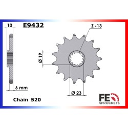 Kit de transmission F.E. pour Suzuki 250 RMX 1989-2001 acier