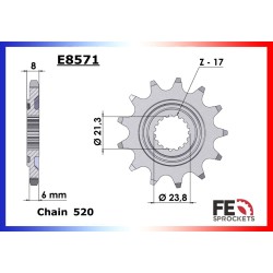 Kit de transmission F.E. pour Honda CRF 250 R/RX 2019-2021 acier