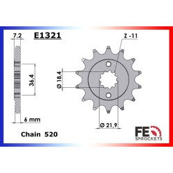 Kit de transmission F.E. pour Honda CB 300 F ABS 2015-2018
