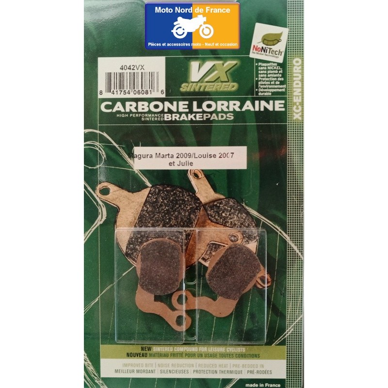 Jeu de plaquettes de frein Carbone Lorraine type 4042VX Jeu de plaquettes de frein Carbone Lorraine type 4042VX