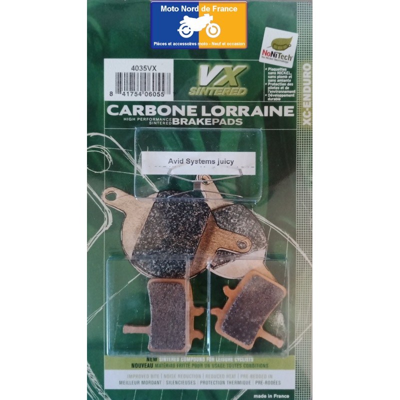 Jeu de plaquettes de frein Carbone Lorraine type 4035VX Jeu de plaquettes de frein Carbone Lorraine type 4035VX