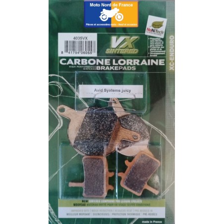 Jeu de plaquettes de frein Carbone Lorraine type 4035VX