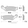 Plaquettes de frein avant Kyoto - Yamaha 125 YZ 2008-2021