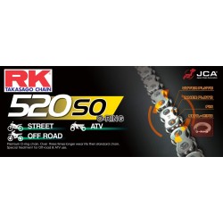 Chaine RK pas de 520 type SO O'ring renforcée + attache rapide