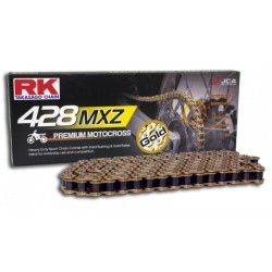 Chaine RK pas de 428 type MXZ Gold spéciale motocross + attache rapide
