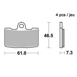 Set of brake pads AP Racing type LMP456TRR road racing