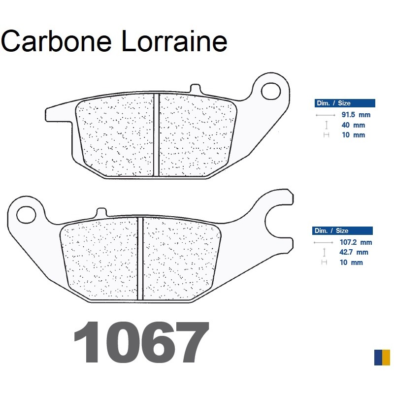 Plaquettes de frein Carbone Lorraine type 1067 RX3 Plaquettes de frein Carbone Lorraine type 1067 RX3
