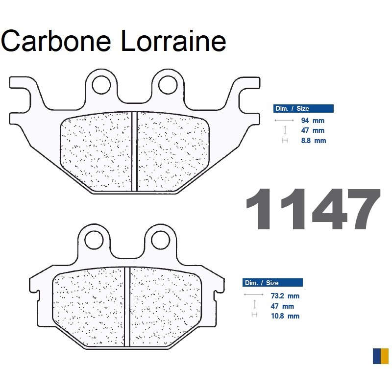 Plaquettes de frein Carbone Lorraine type 1147 RX3 Plaquettes de frein Carbone Lorraine type 1147 RX3