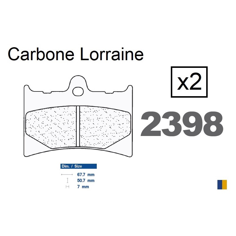 Plaquettes de frein Carbone Lorraine type 2398 A3+ Plaquettes de frein Carbone Lorraine type 2398 A3+