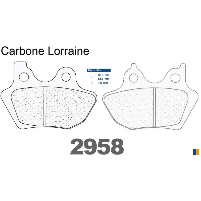 Plaquettes de frein Carbone Lorraine type 2958 RX3 Plaquettes de frein Carbone Lorraine type 2958 RX3