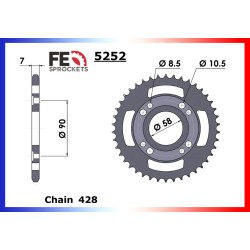 Kit de transmission F.E. - Honda CB 125 S K3-K4-K5 1973-1975